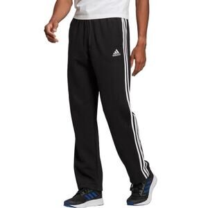 Adidas Men’s 3 Stripes Essentials Open Hem Performance Pants Black Size Large